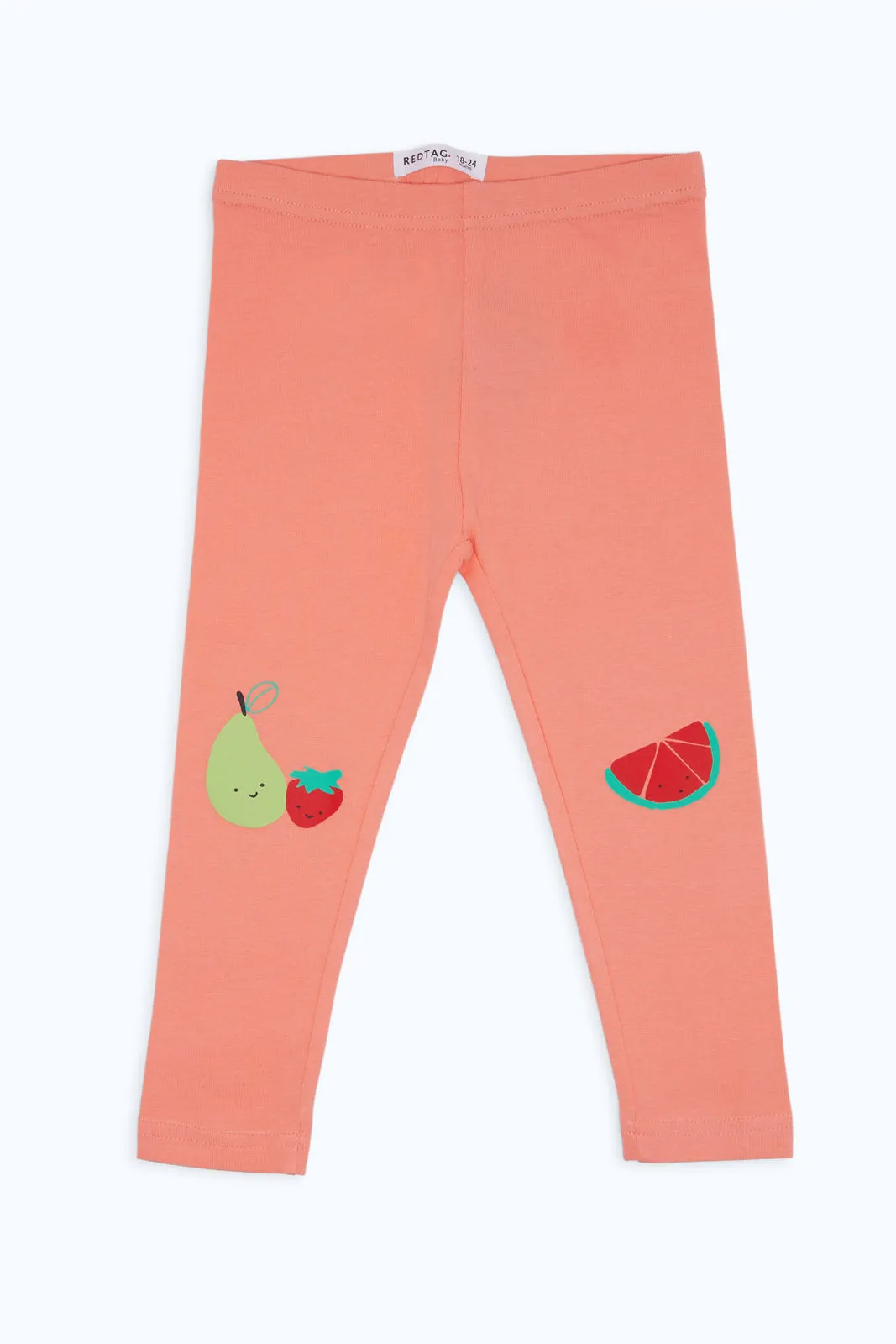 Baby Girls Orange Fruit Printed Legging