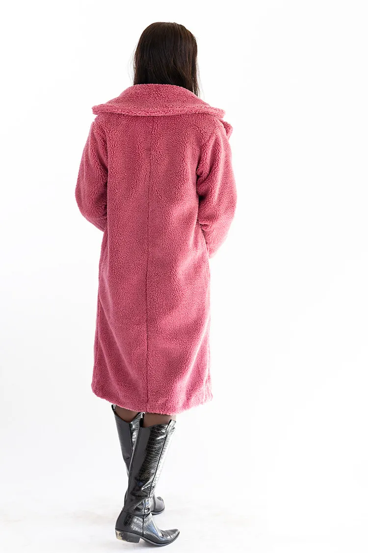 Berry Teddy Coat