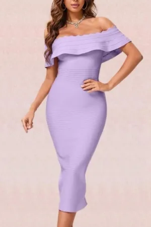 Billie Bandage Midi Dress - Violet Purple