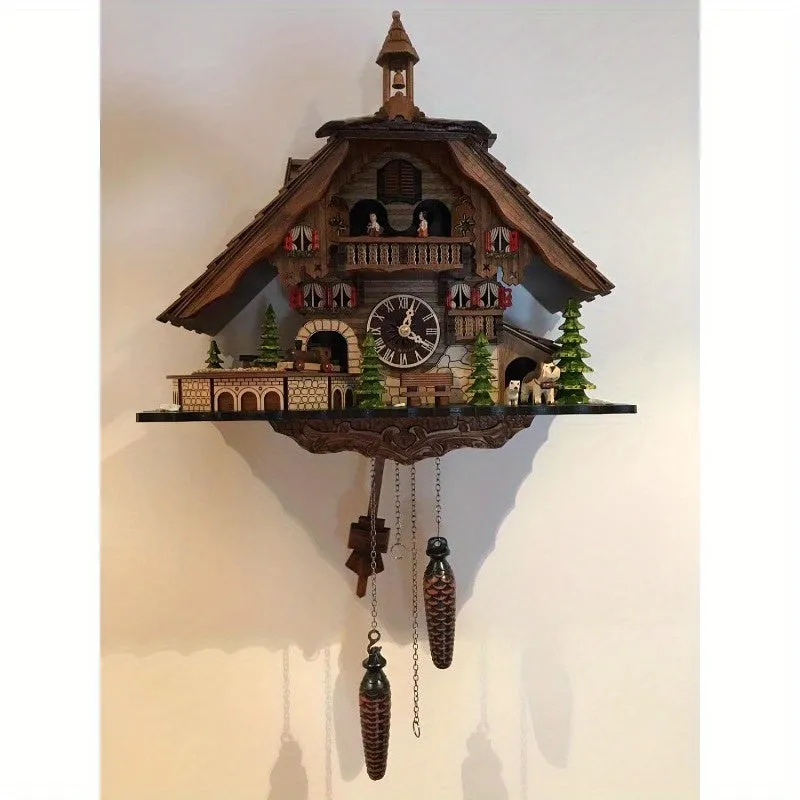 Black Forest House Quartz Cuckoo Clock with Moving Train and Music