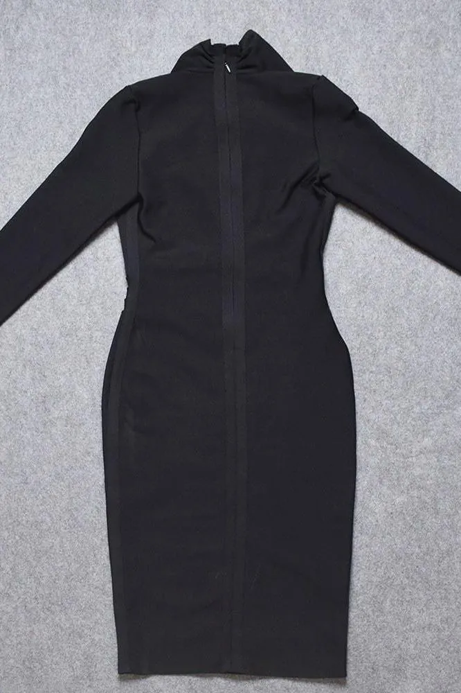 Blaire Long Sleeve Bandage Dress - Classic Black