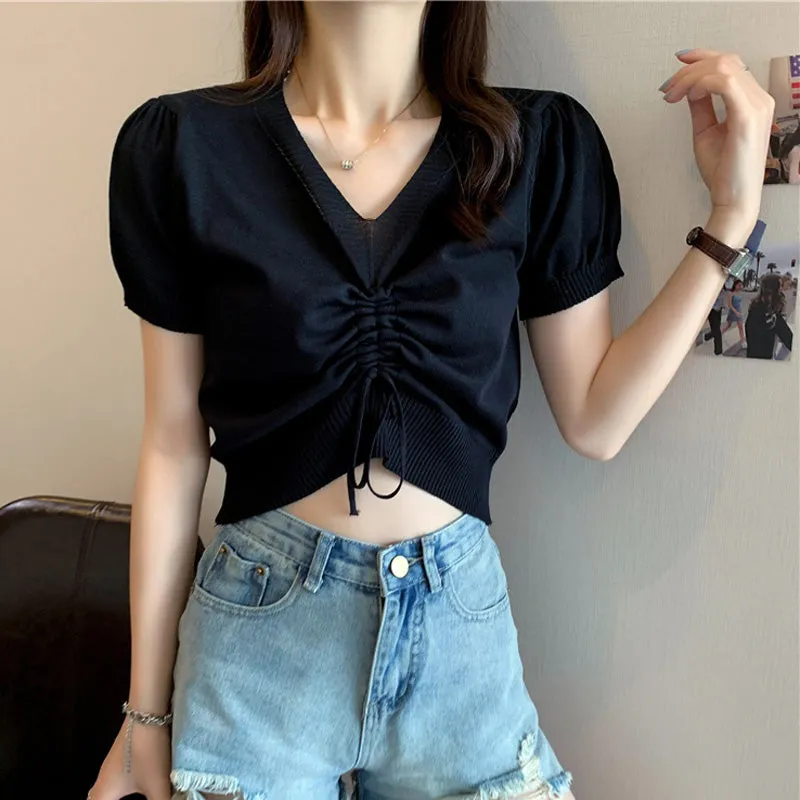 Blouse Summer Knit Short Sleeve