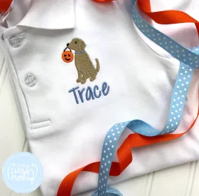 Boy Polo Shirt - Mini Trick or Treat Dog