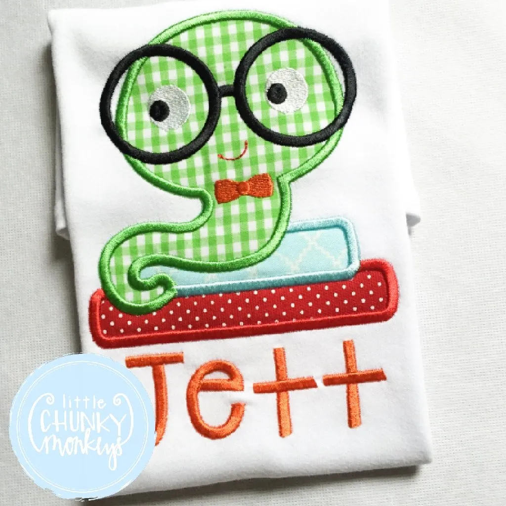 Boy Shirt - Bookworm Applique