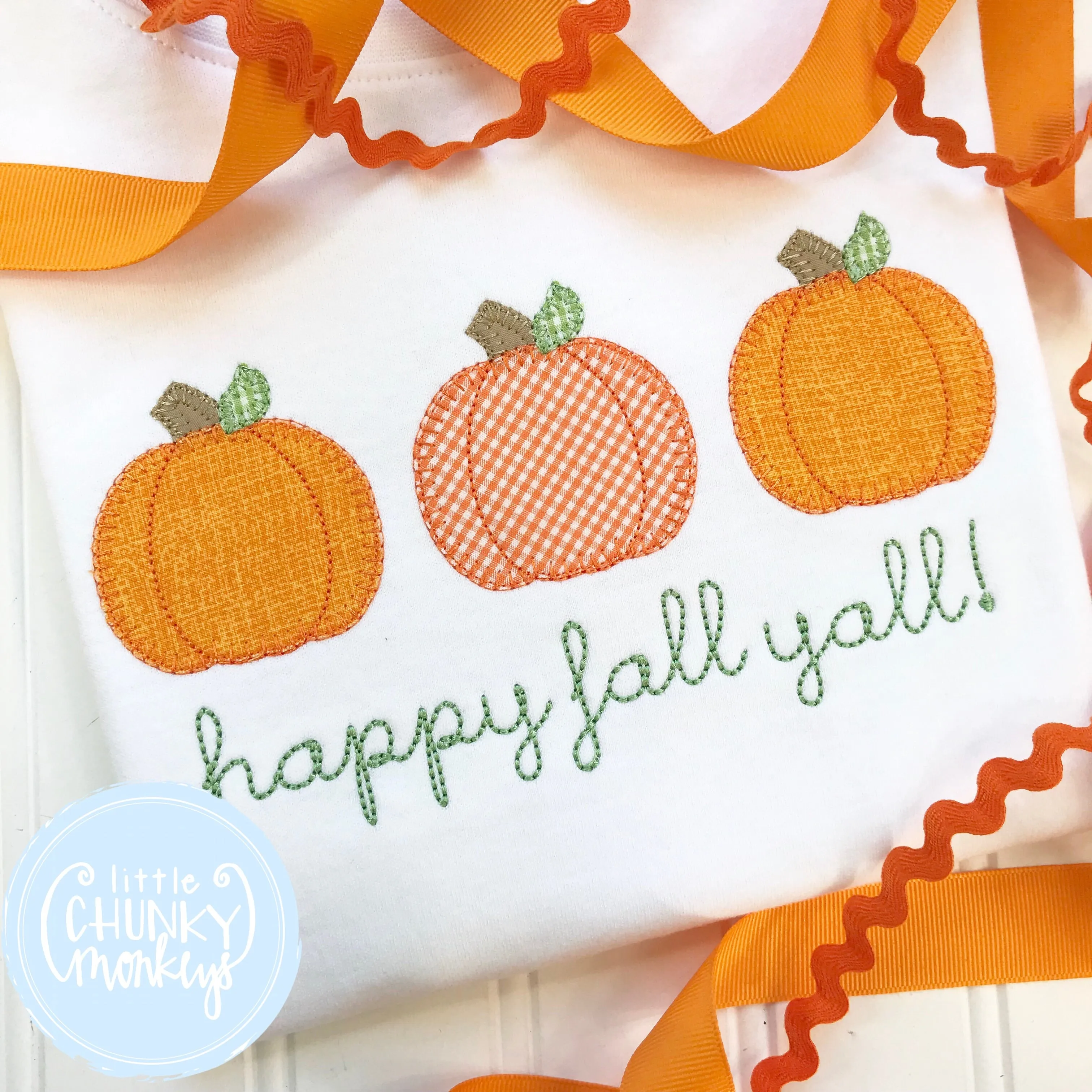 Boy Shirt - Fall Plaid Applique Pumpkin