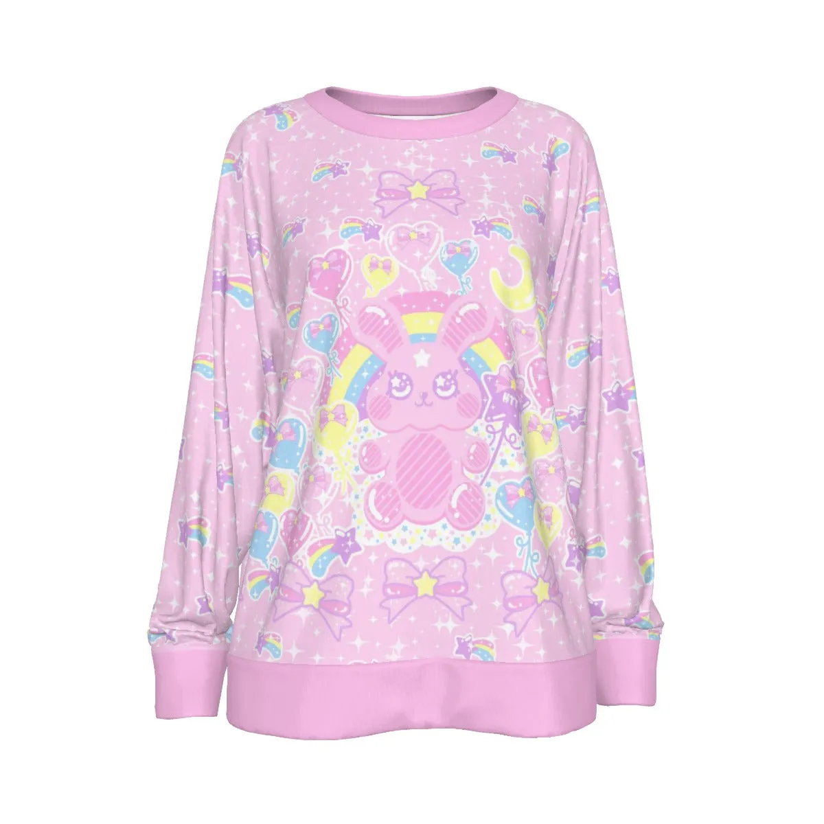 Bubblegum Bunny Women's Mirco Fleece Raglan Sweatshirt