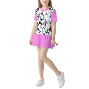 Butterfly Love Girl's Short Sleeve Round Neck Dress