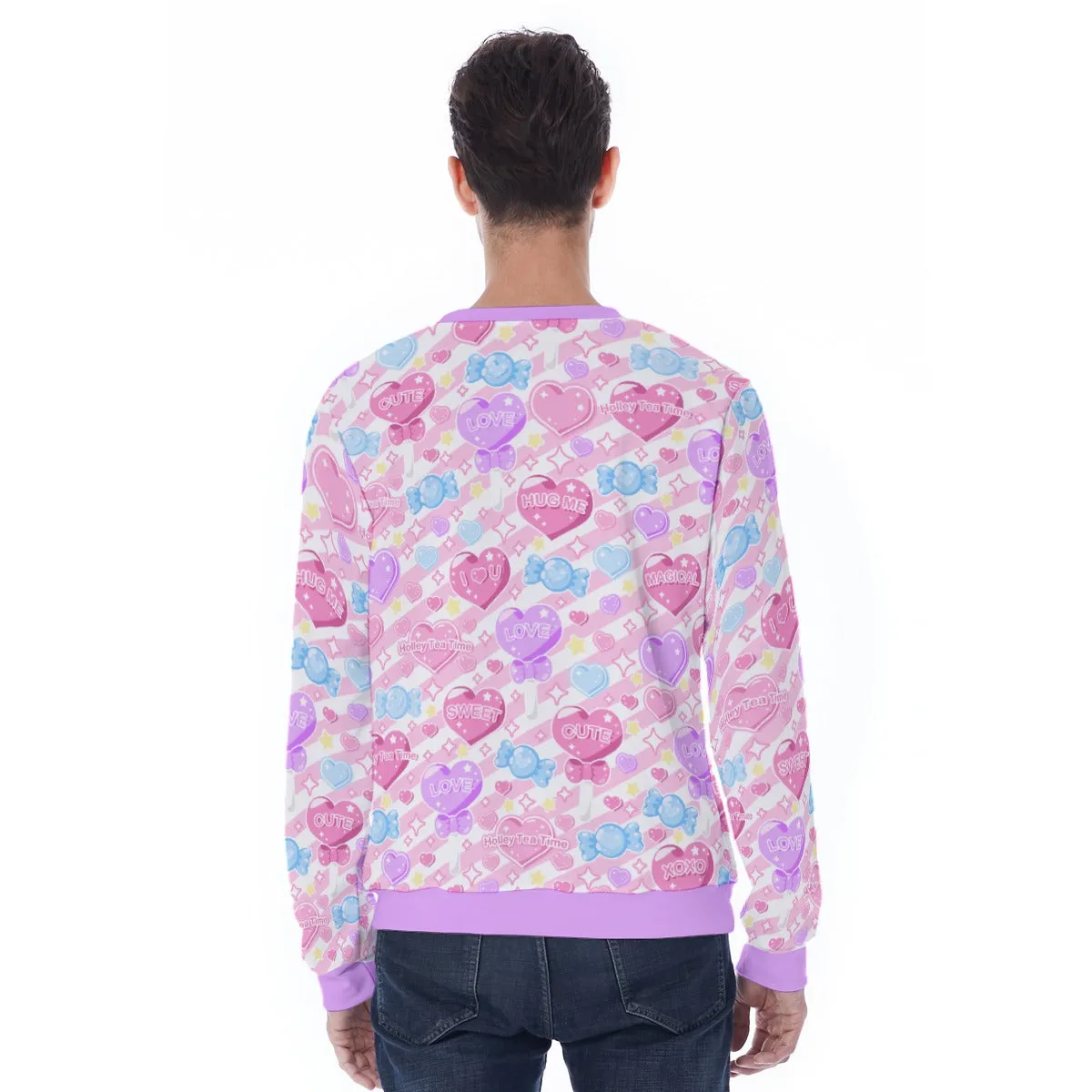 Candy Love Hearts (Colorful Cutie) Men's Sweatshirt