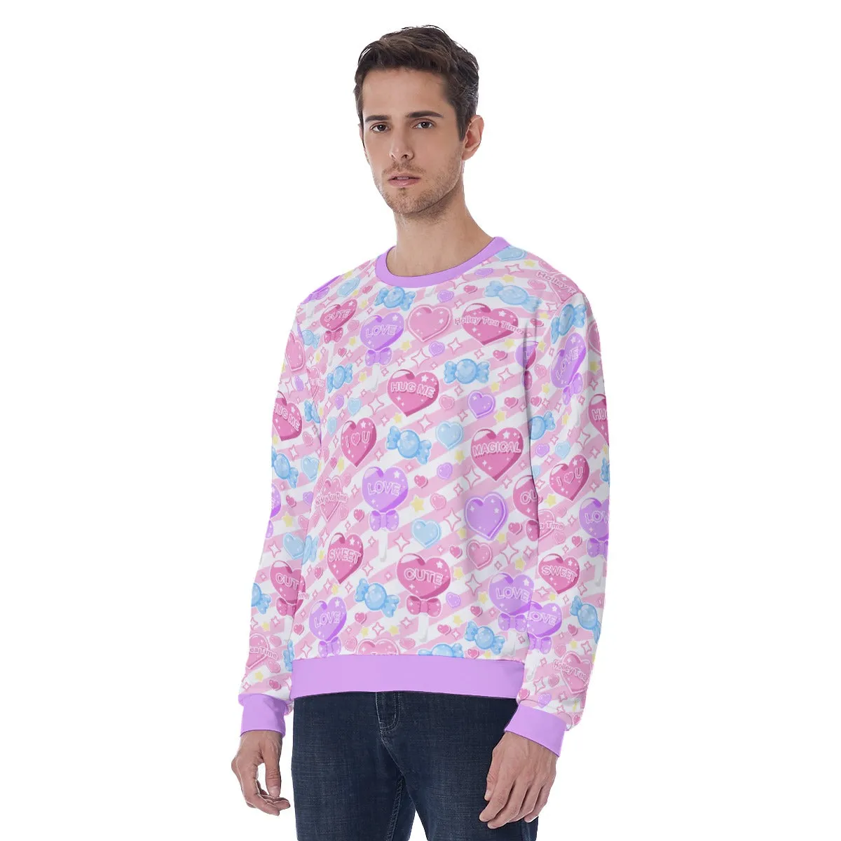 Candy Love Hearts (Colorful Cutie) Men's Sweatshirt