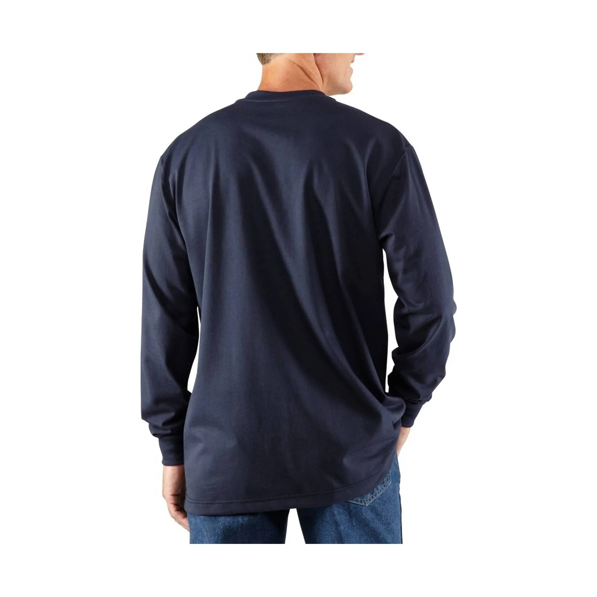 Carhartt Men`s Flame-Resistant Force Cotton Long Sleeve Henley - Dark Navy