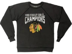 Chicago Blackhawks Retro Brand WOMEN 2015 Stanley Cup Champs Pullover Sweatshirt