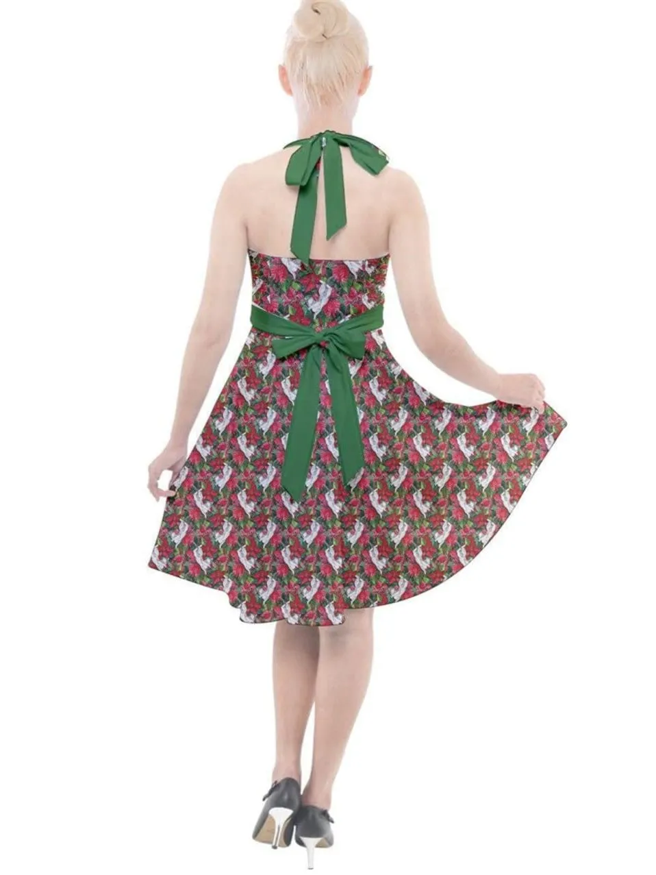 Christmas Cats Halter Party Swing Dress