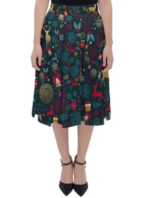 Christmas Reindeer Midi Skirt