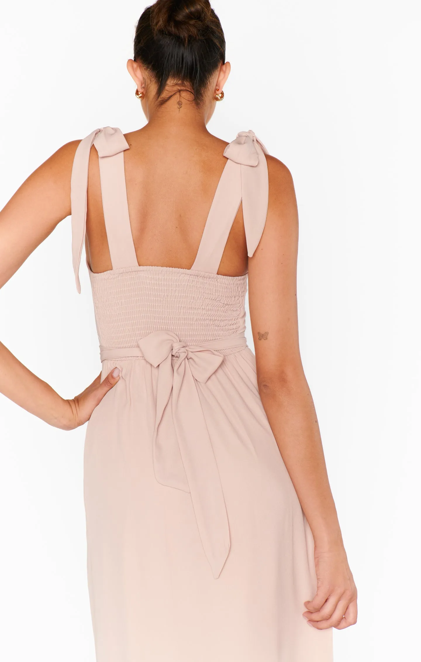 Claire Midi Dress ~ Dusty Blush Crisp