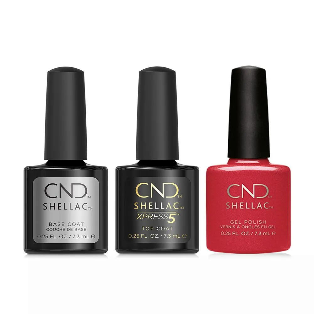 CND - Shellac Xpress5 Combo - Base, Top & Hollywood (0.25 oz)