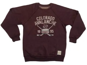 Colorado Avalanche Retro Brand Maroon Tri-Blend Fleece Lined Pullover Sweatshirt