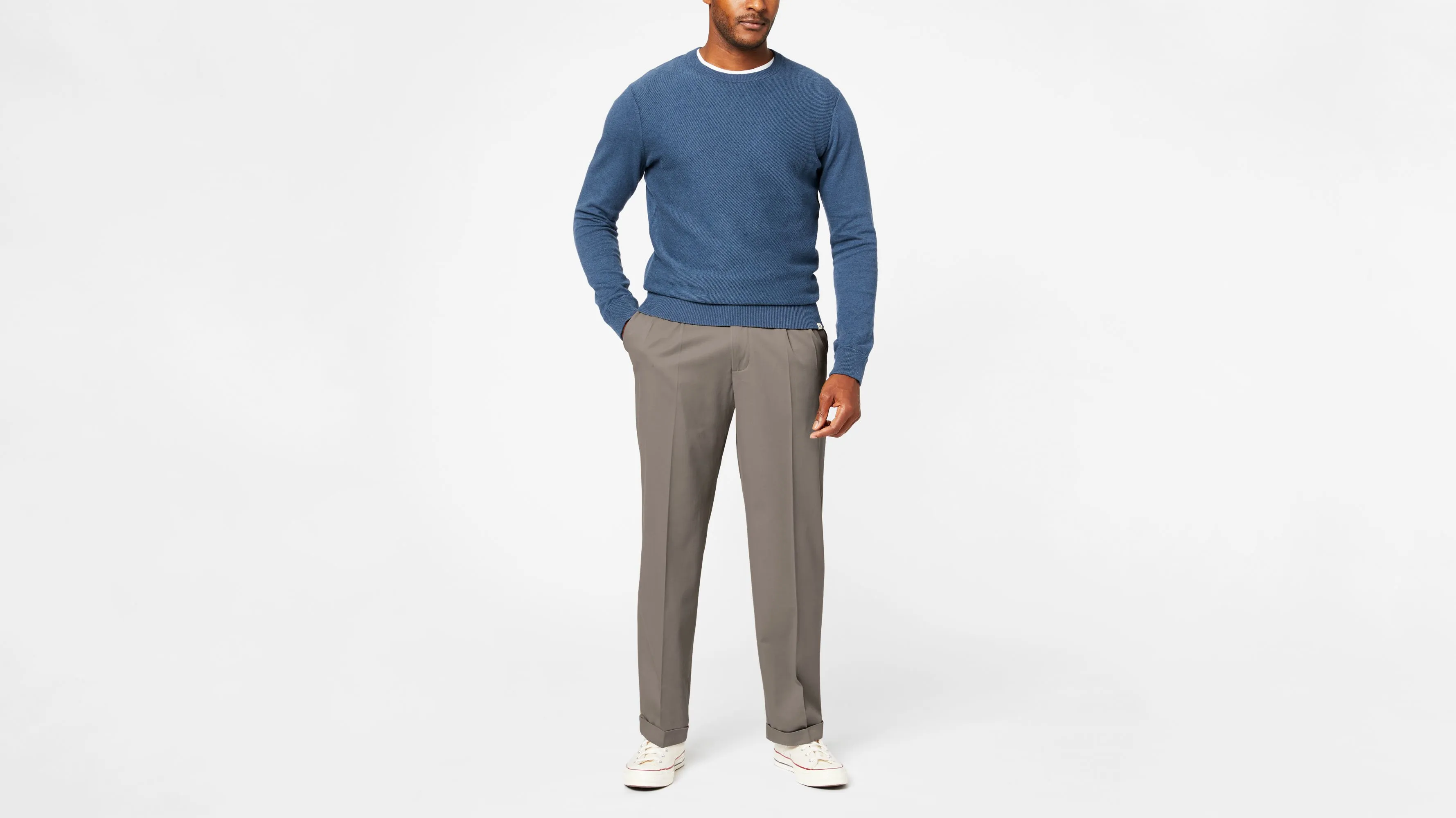 Comfort Khakis, Pleated, Relaxed Fit