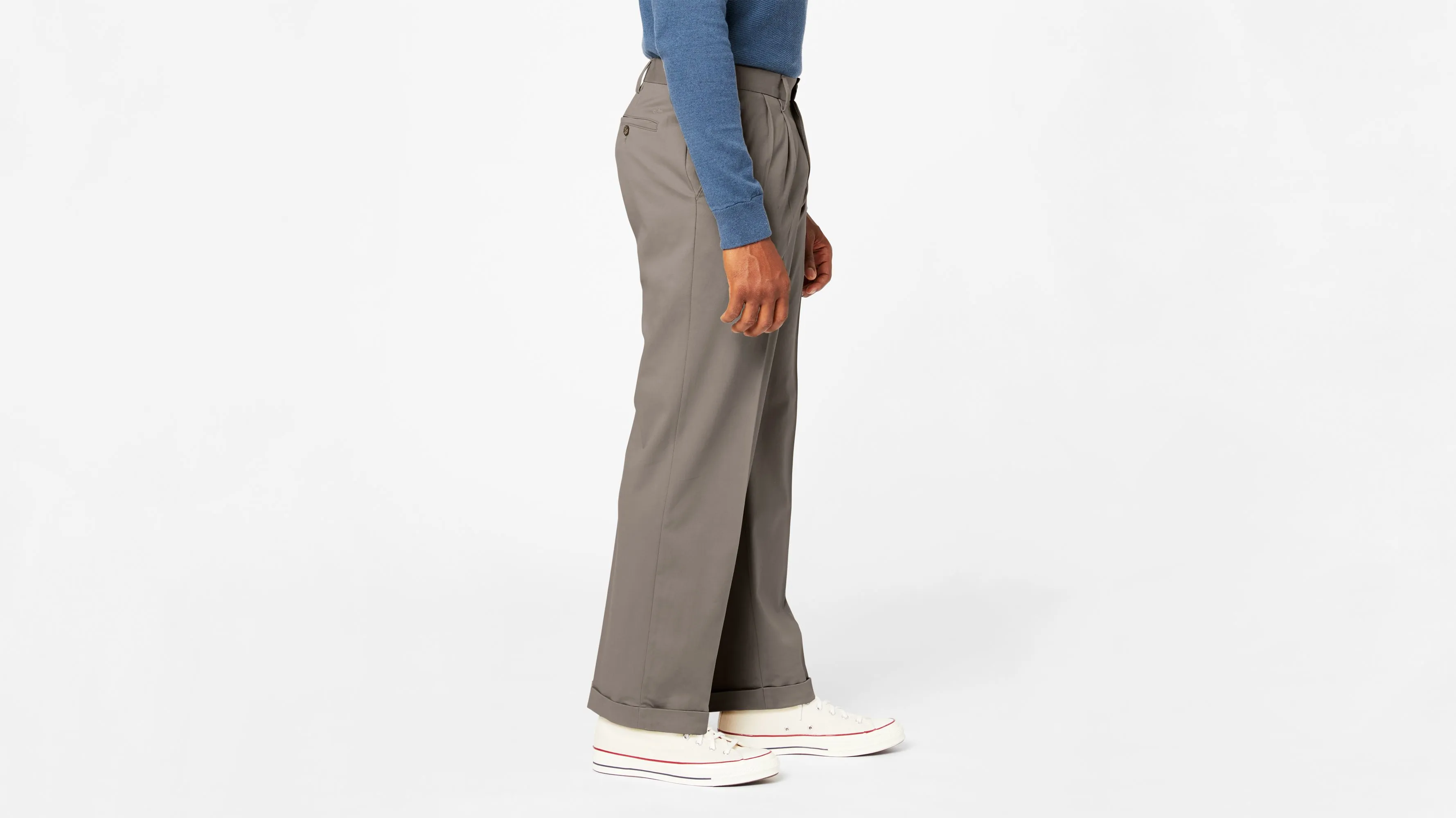 Comfort Khakis, Pleated, Relaxed Fit