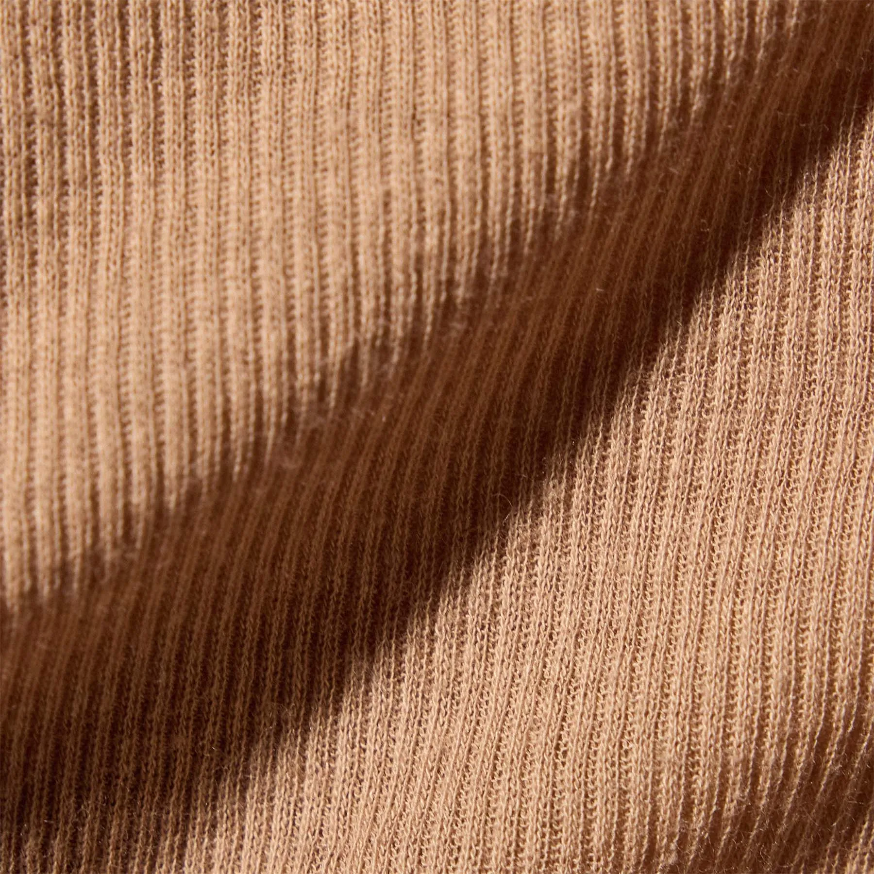 Cotton Cashmere Blend Ribbed Henley - Vicuna