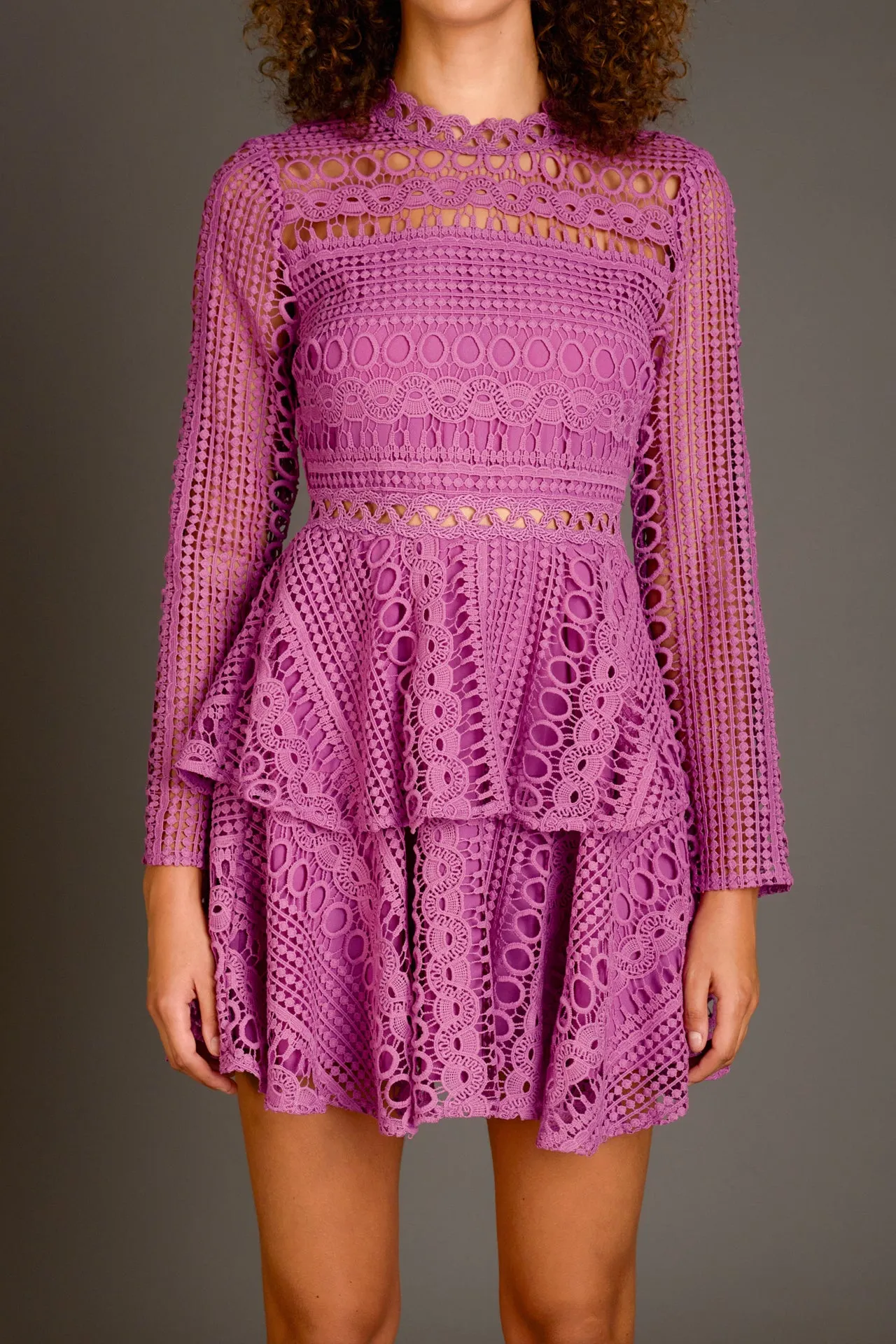 Crochet Lace Mini Dress