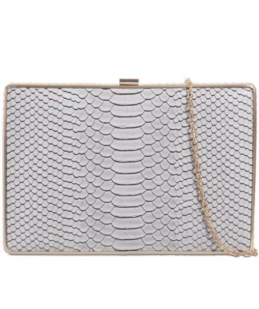 Crocodile Print Box Clutch - Eden