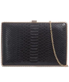 Crocodile Print Box Clutch - Eden