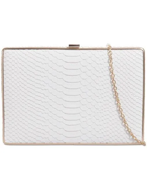 Crocodile Print Box Clutch - Eden