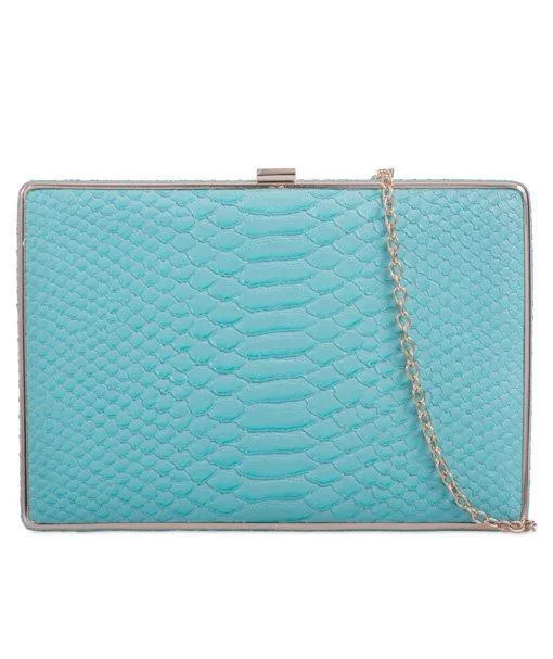 Crocodile Print Box Clutch - Eden