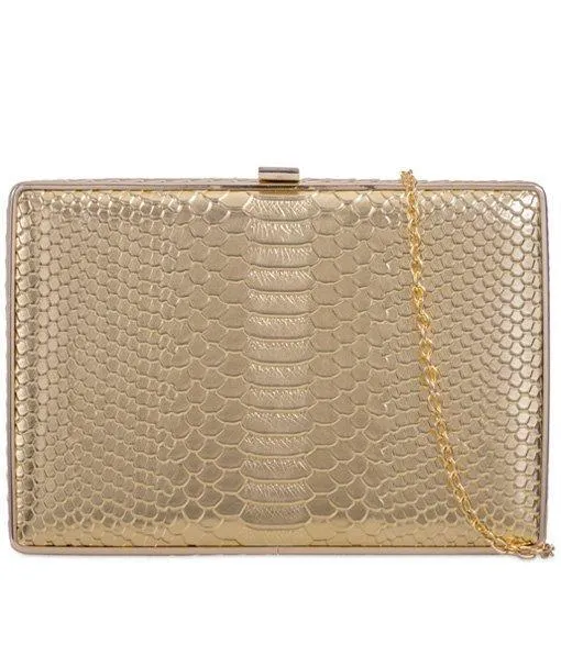 Crocodile Print Box Clutch - Eden