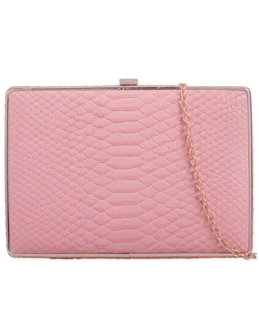 Crocodile Print Box Clutch - Eden