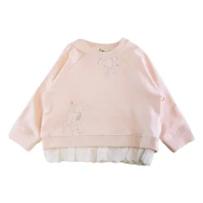 Deer Rhinestone Sweatshirt - Pink