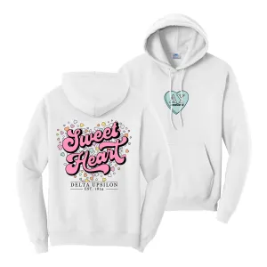 Delta Upsilon White Sweetheart Hoodie