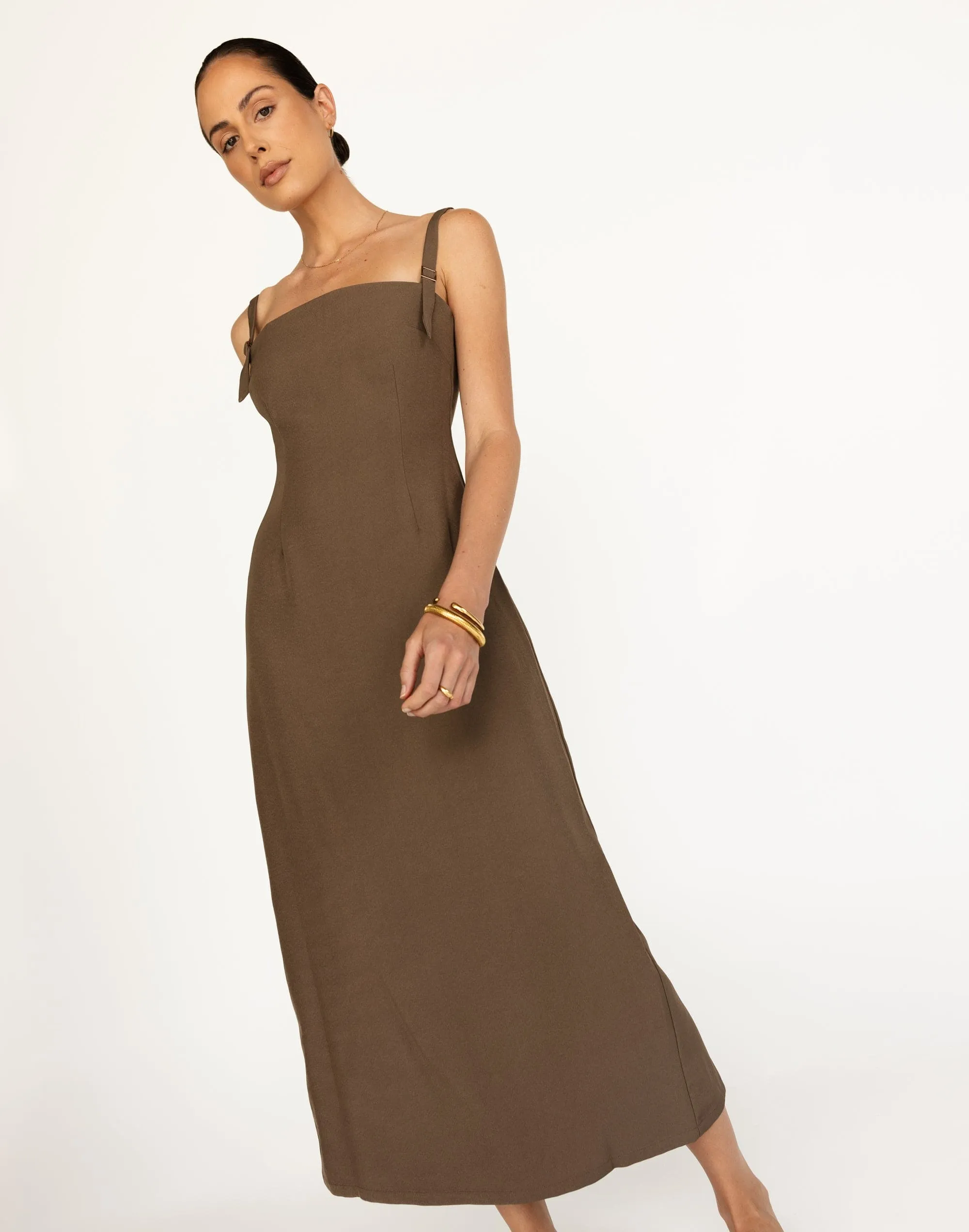 Dominique Maxi Dress (Coffee)