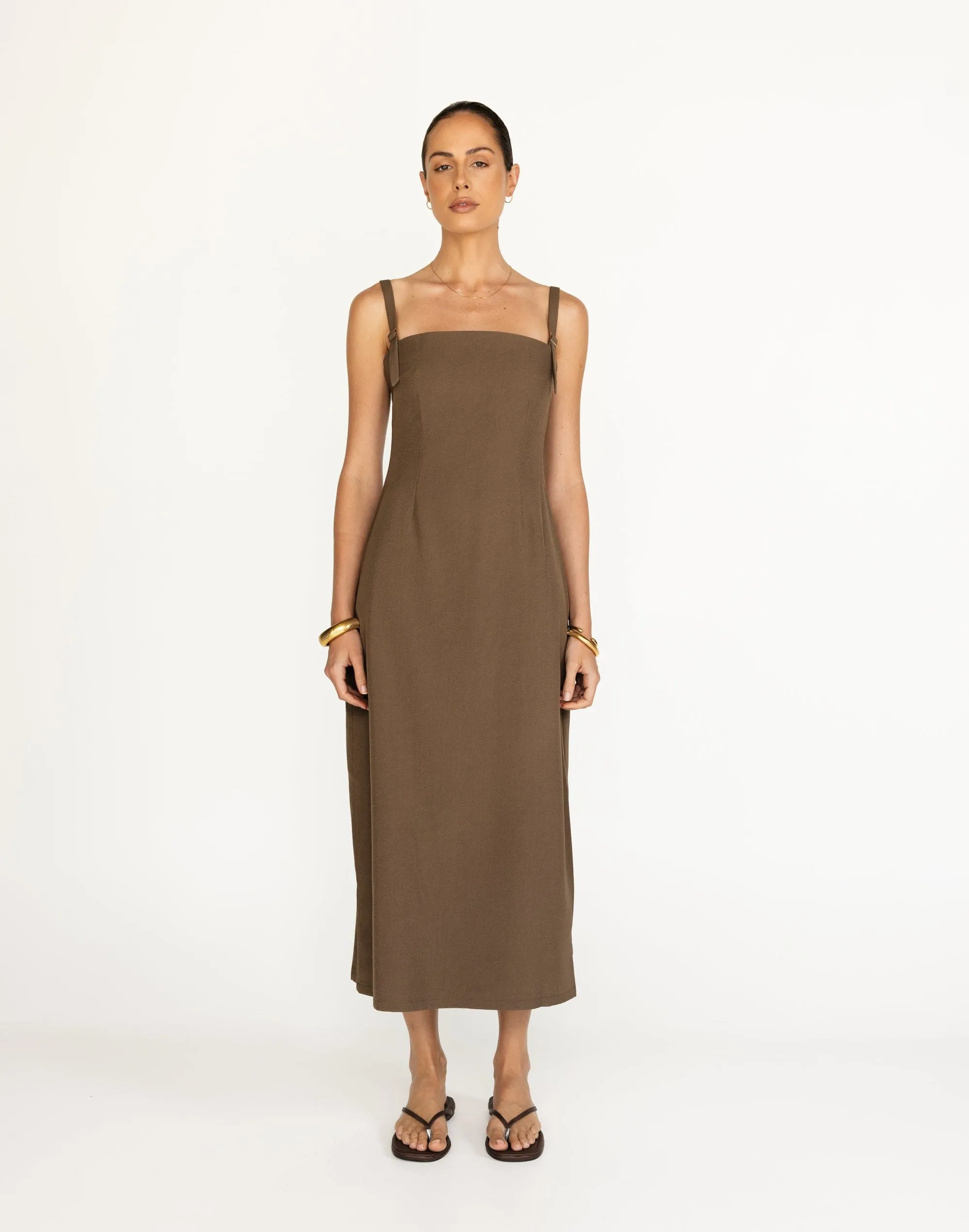 Dominique Maxi Dress (Coffee)