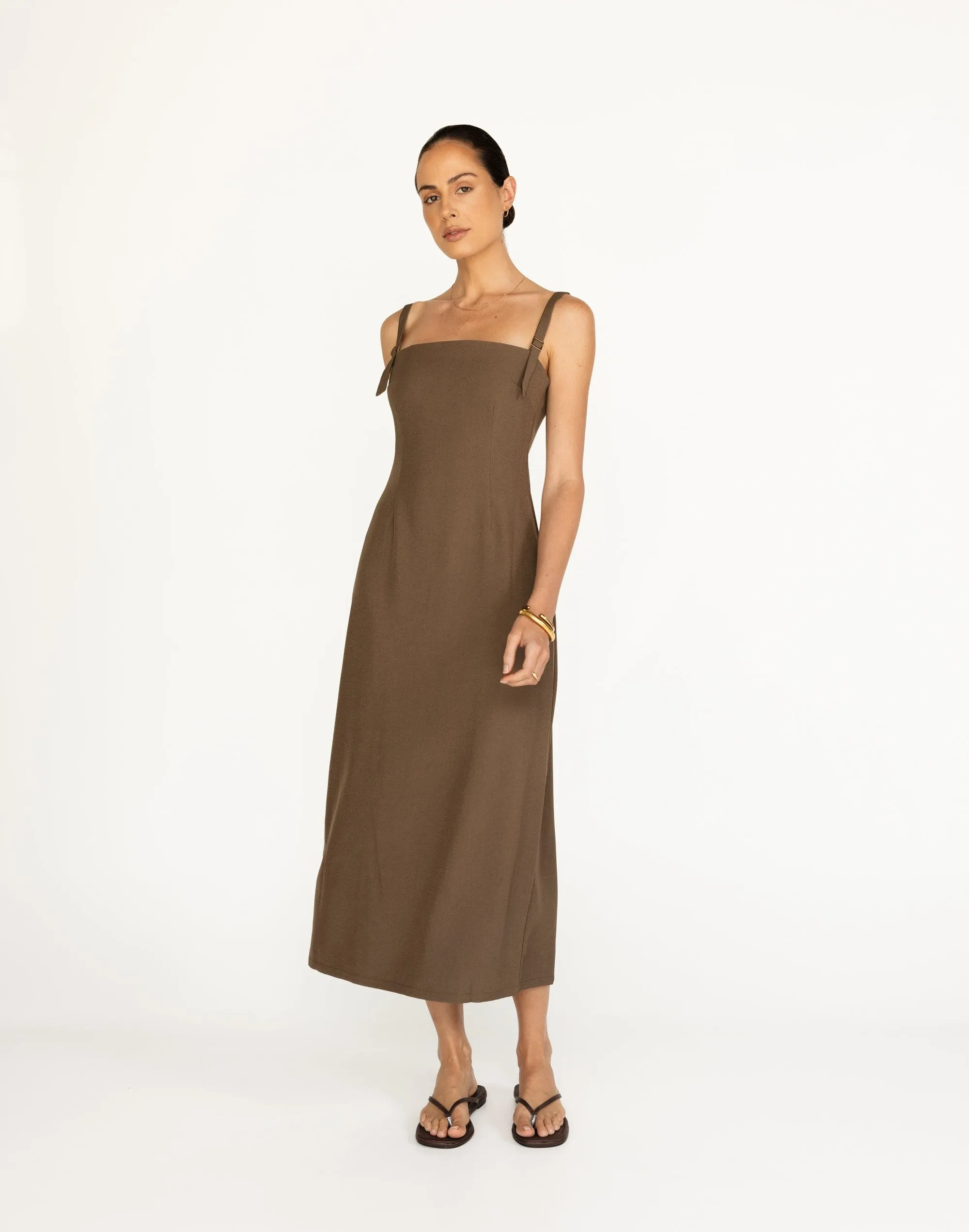 Dominique Maxi Dress (Coffee)