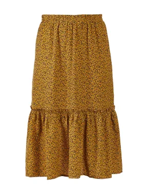 Dotted Tiered Midi Skirt