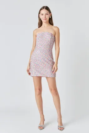 Endless Rose - Sequins Strapless Mini Dress