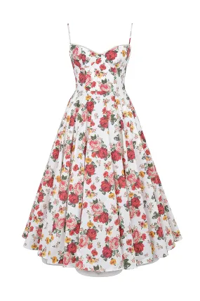 Esme Rose Print Tulle Midi Dress