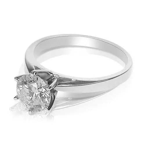 Exclusive 0.80 CT Round Cut Diamond Solitaire Ring in 14KT White Gold