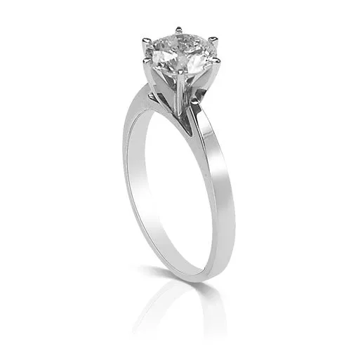 Exclusive 0.80 CT Round Cut Diamond Solitaire Ring in 14KT White Gold