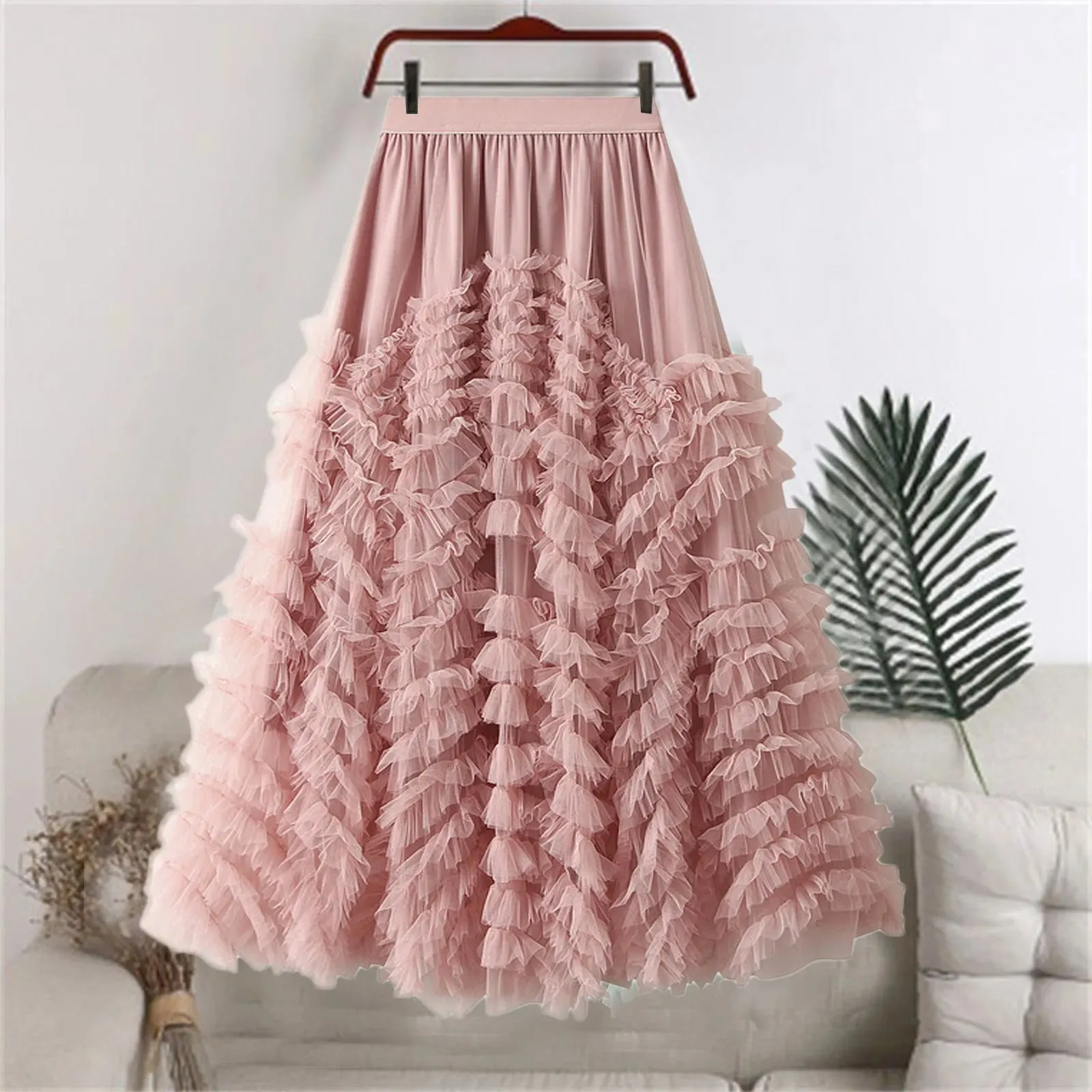 Fashion Irregular Elegant Style High Waist Cocktail Party Wedding Flared A Line Midi Women's Skirt