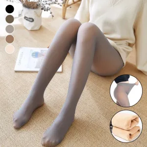 Flawless Legs Fake Translucent Warm Plush Lined Elastic Tights