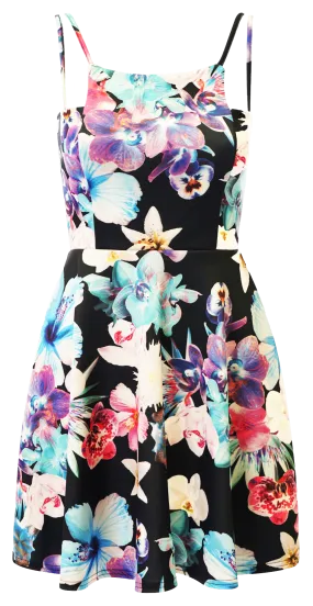 Floral Sleeveless Skater Dress