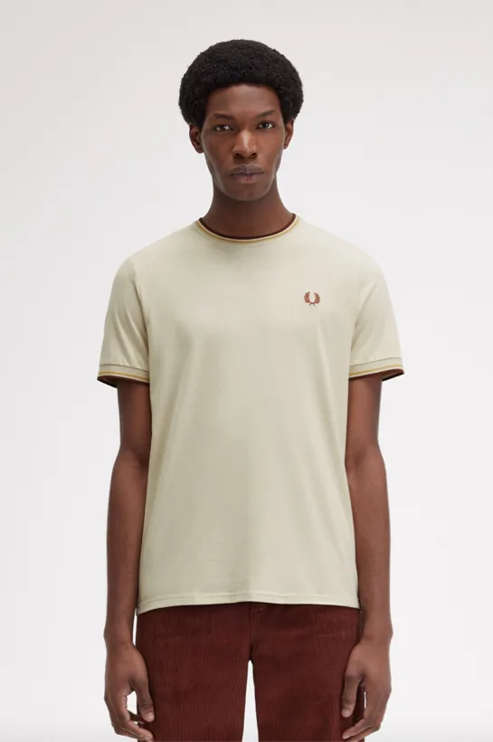 Fred Perry Twin Tipped T-Shirt/Oatmeal - New AW24