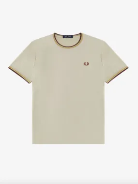 Fred Perry Twin Tipped T-Shirt/Oatmeal - New AW24