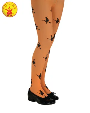 Glitter Witch Tights Orange