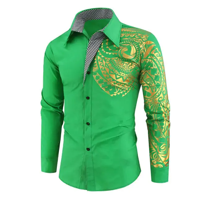 Gold Tattooed Slim Fit Shirt