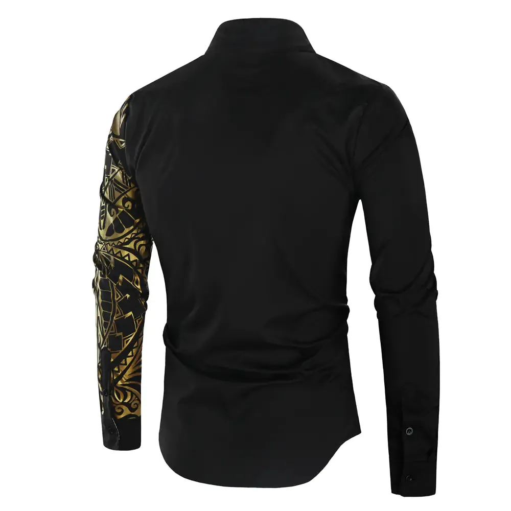 Gold Tattooed Slim Fit Shirt