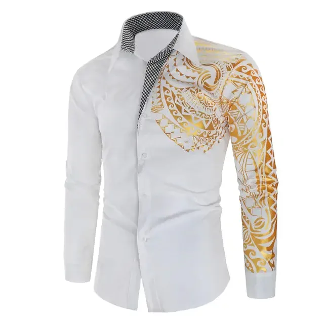 Gold Tattooed Slim Fit Shirt