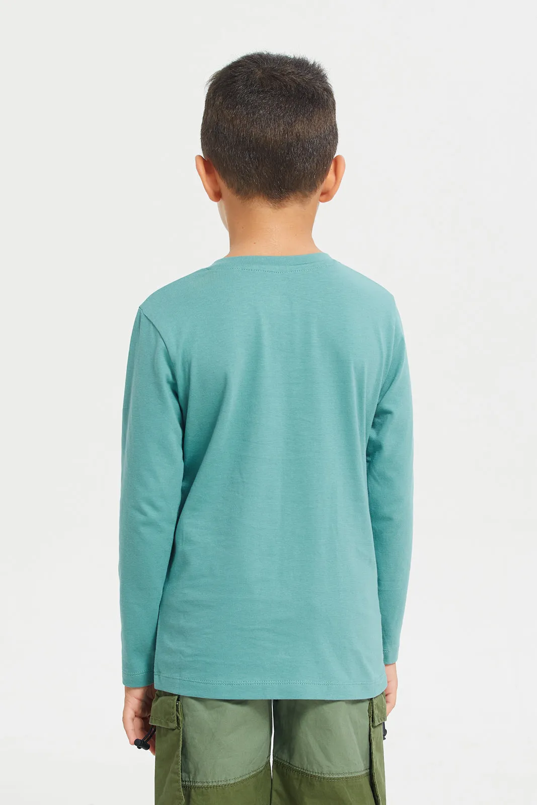 Green Long Sleeve Henley T-Shirt